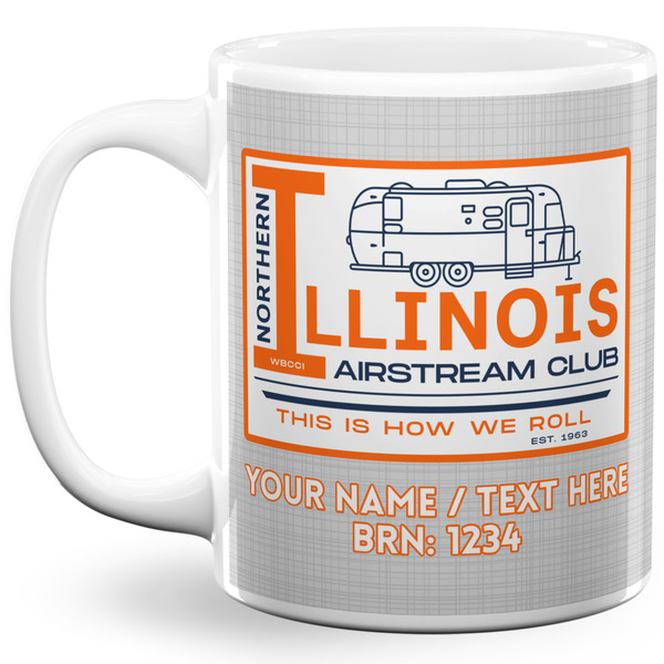 Custom Northern Illinois Airstream Club Logo 11 oz Coffee Mug - White