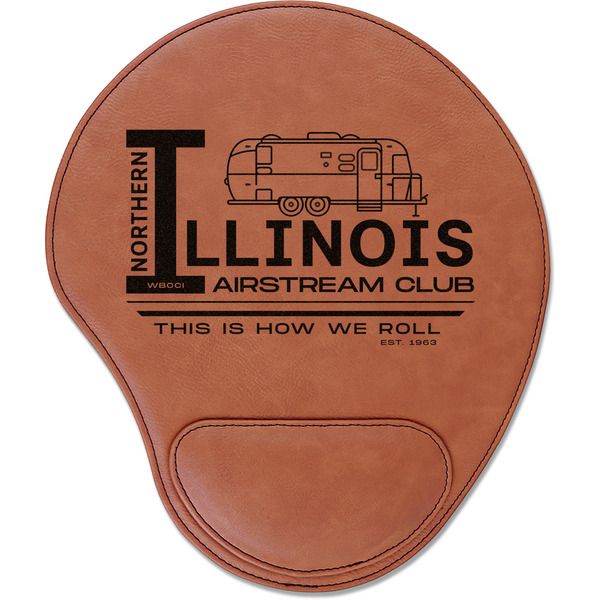 Custom Northern Illinois Airstream Club Logo Leatherette Mouse Pad with Wrist Support