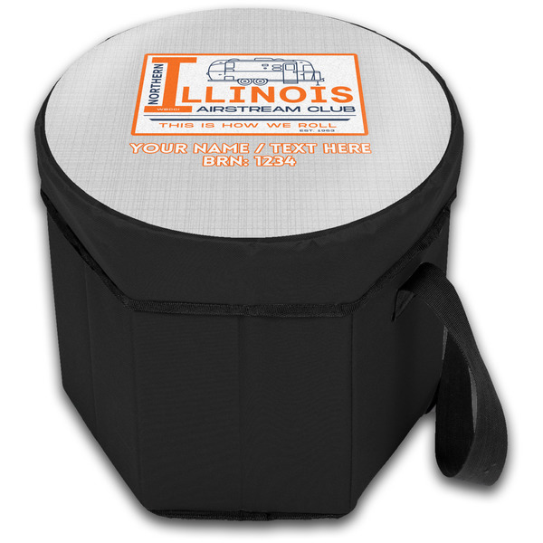 Northern Illinois Airstream Club Logo Collapsible Personalized Cooler & Seat (Closed)