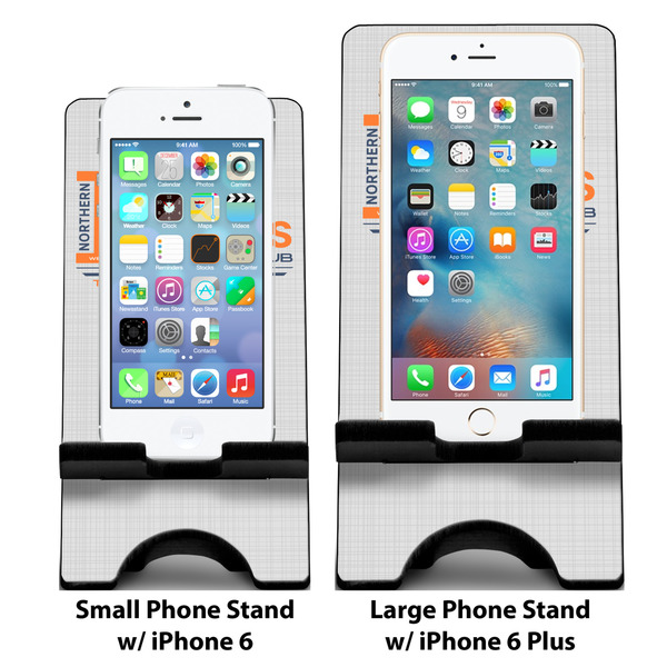 Northern Illinois Airstream Club Logo Compare Phone Stand Sizes - with iPhones