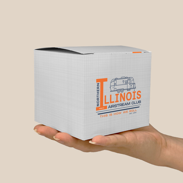 Northern Illinois Airstream Club Logo Cube Favor Gift Box - Scale View