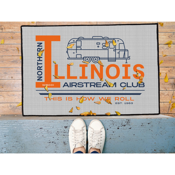 Northern Illinois Airstream Club Logo Door Mat - 36"x24" - Lifestyle