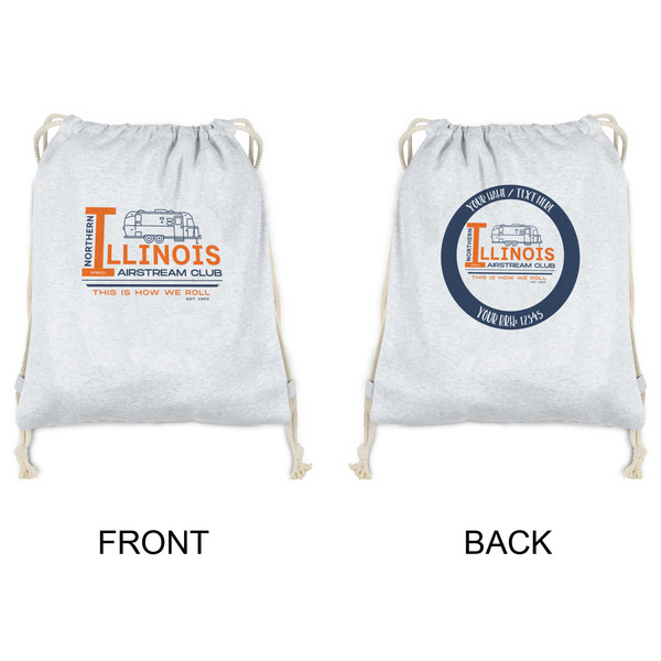 Northern Illinois Airstream Club Logo Drawstring Backpacks - Sweatshirt Fleece - Double Sided - APPROVAL