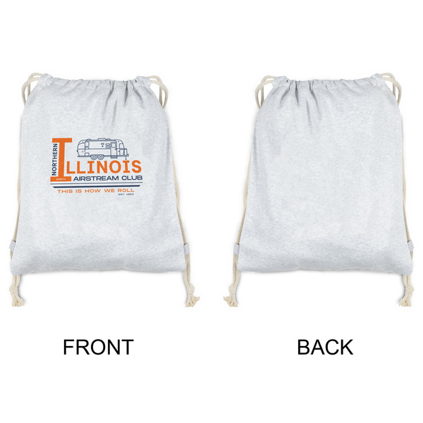Northern Illinois Airstream Club Logo Drawstring Backpacks - Sweatshirt Fleece - Single Sided - APPROVAL
