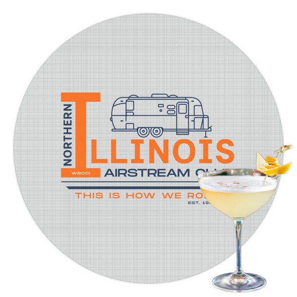 Custom Northern Illinois Airstream Club Logo Printed Drink Topper - 3.5"