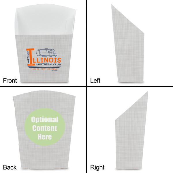 Northern Illinois Airstream Club Logo French Fry Favor Box - Front & Back View