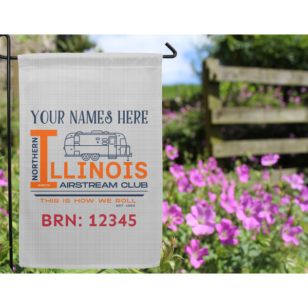 Northern Illinois Airstream Club Logo Garden Flag - Outside In Flowers