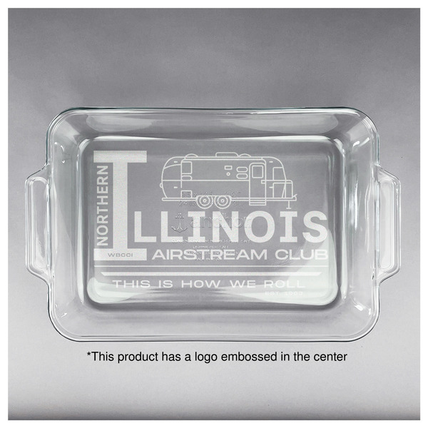 Northern Illinois Airstream Club Logo Glass Baking Dish - 13"x9" - Approval