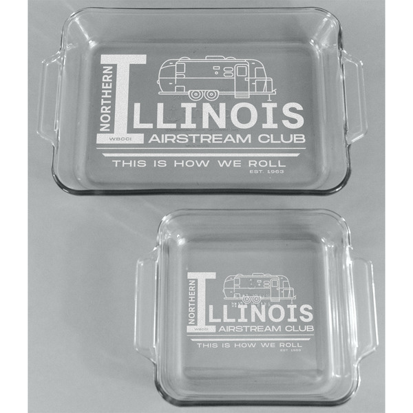 Northern Illinois Airstream Club Logo Glass Baking Dish Set - Front