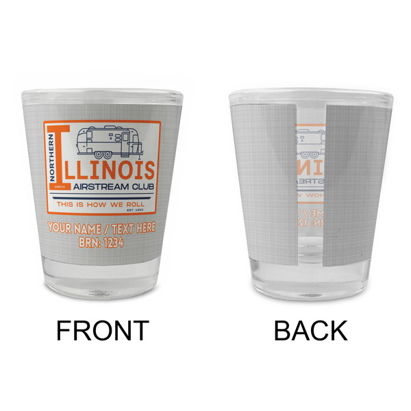 Northern Illinois Airstream Club Logo Glass Shot Glass - Standard - Front & Back
