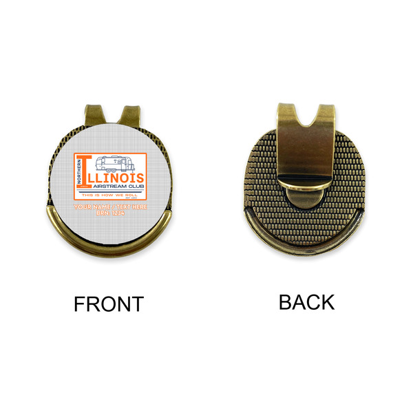 Northern Illinois Airstream Club Logo Golf Ball Hat Clip Marker - Apvl - GOLD