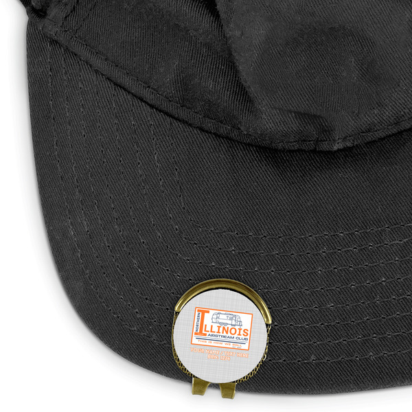 Northern Illinois Airstream Club Logo Golf Ball Marker Hat Clip - Main - GOLD
