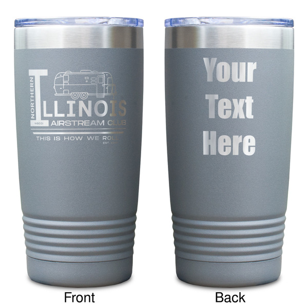 Northern Illinois Airstream Club Logo Gray Polar Camel Tumbler - 20oz - Double Sided - Approval