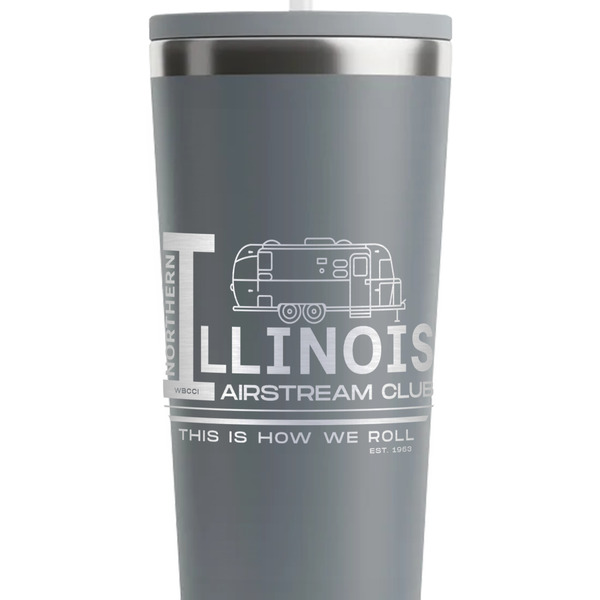 Northern Illinois Airstream Club Logo Grey RTIC Everyday Tumbler - 28 oz. - Close Up