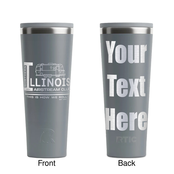 Northern Illinois Airstream Club Logo Grey RTIC Everyday Tumbler - 28 oz. - Front and Back