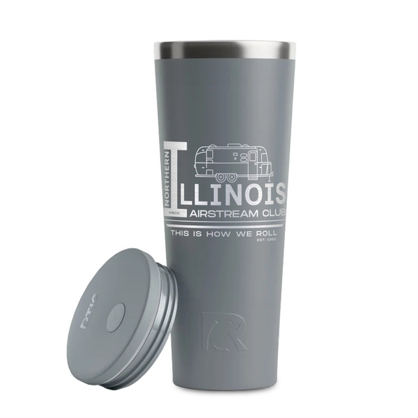 Northern Illinois Airstream Club Logo Grey RTIC Everyday Tumbler - 28 oz. - Lid Off