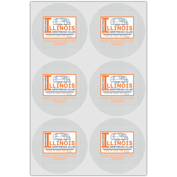 Northern Illinois Airstream Club Logo Icing Circle - Large - Set of 6
