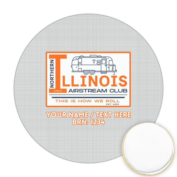 Custom Northern Illinois Airstream Club Logo Printed Cookie Topper - Round