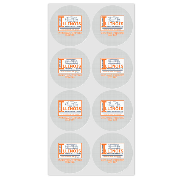 Northern Illinois Airstream Club Logo Icing Circle - Medium - Set of 8