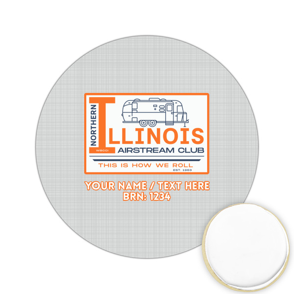 Custom Northern Illinois Airstream Club Logo Printed Cookie Topper - 2.15"
