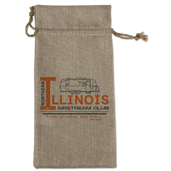 Northern Illinois Airstream Club Logo Large Burlap Gift Bags - Front