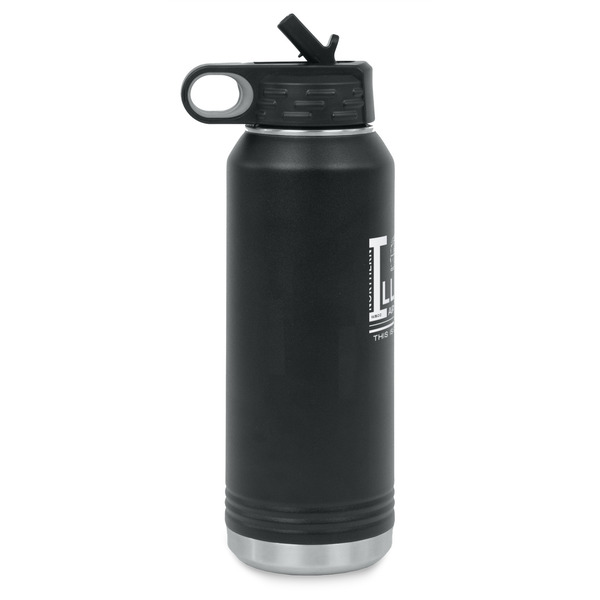 Northern Illinois Airstream Club Logo Laser Engraved Water Bottles - Front Engraving - Side View