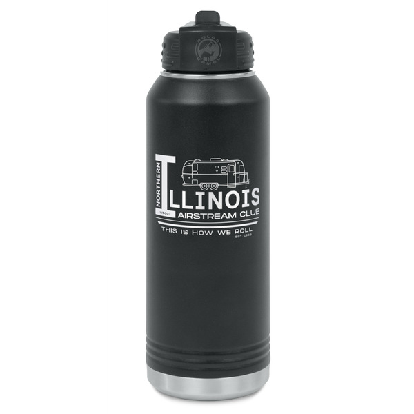 Custom Northern Illinois Airstream Club Logo Water Bottle - Laser Engraved