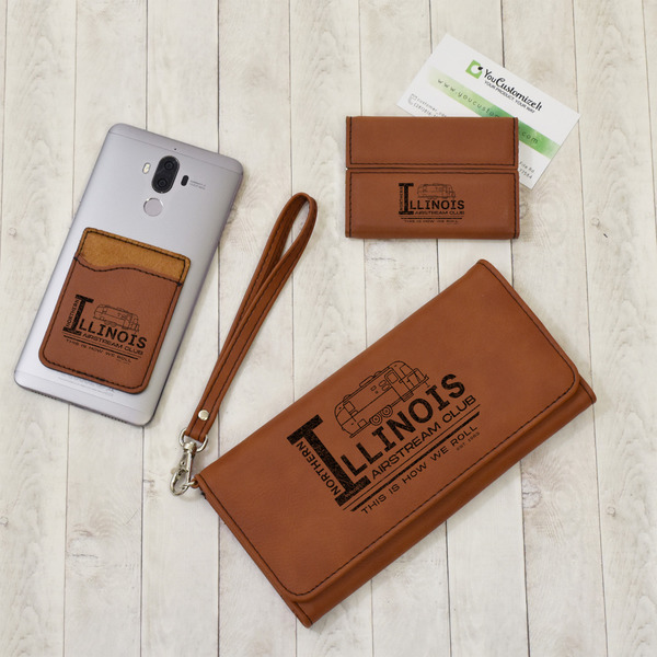 Northern Illinois Airstream Club Logo Leather Phone Wallet, Ladies Wallet & Business Card Case