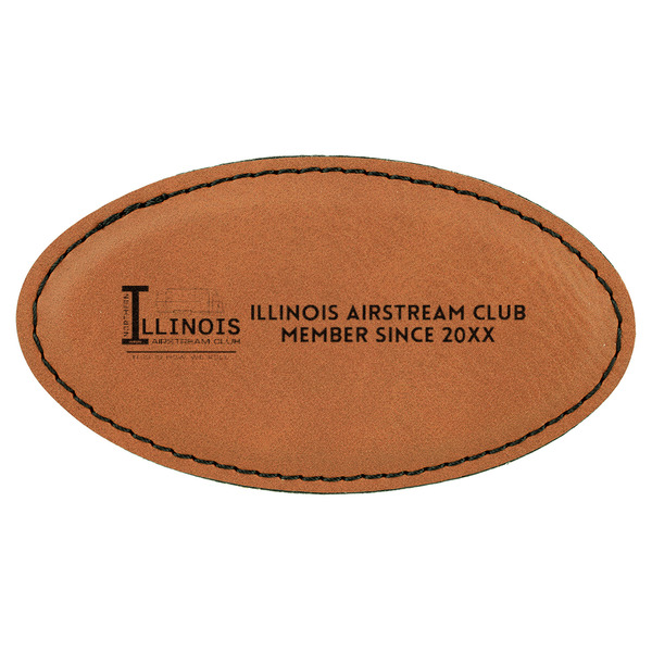 Custom Northern Illinois Airstream Club Logo Leatherette Oval Name Badge with Magnet