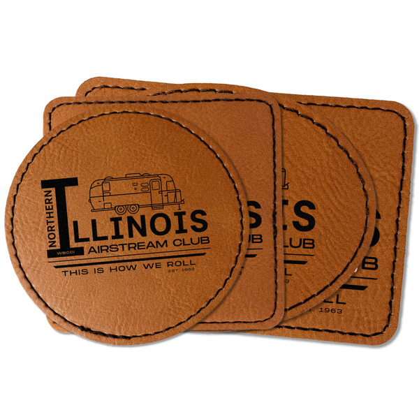 Custom Northern Illinois Airstream Club Logo Faux Leather Iron On Patch
