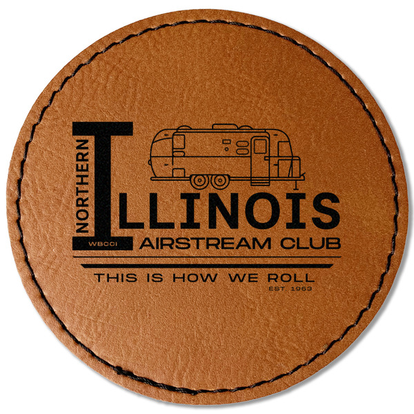 Northern Illinois Airstream Club Logo Leatherette Patches - Round
