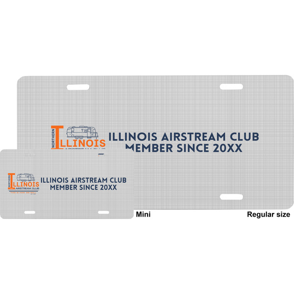 Northern Illinois Airstream Club Logo License Plate - Sizes - Four Holes
