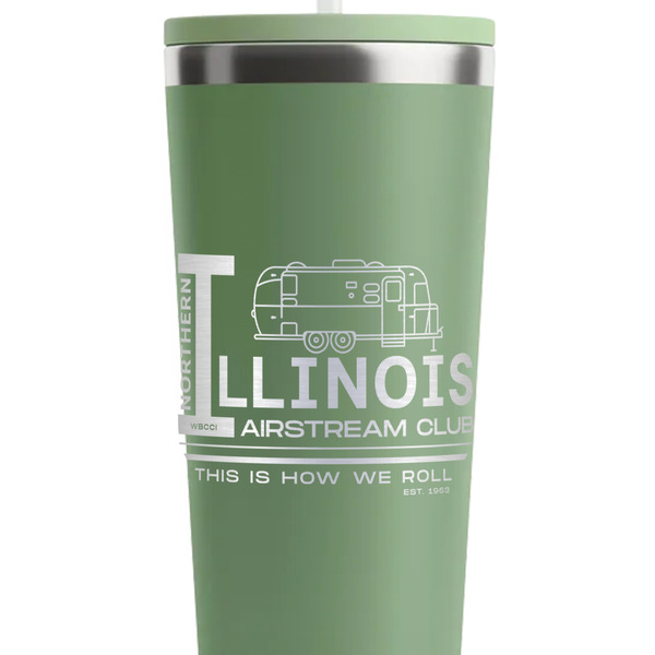 Northern Illinois Airstream Club Logo Light Green RTIC Everyday Tumbler - 28 oz. - Close Up