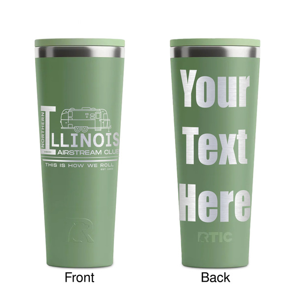 Northern Illinois Airstream Club Logo Light Green RTIC Everyday Tumbler - 28 oz. - Front and Back