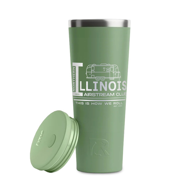 Northern Illinois Airstream Club Logo Light Green RTIC Everyday Tumbler - 28 oz. - Lid Off