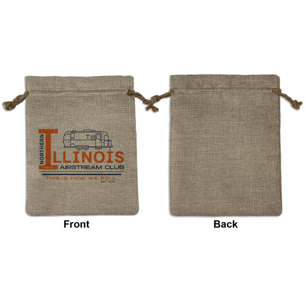 Northern Illinois Airstream Club Logo Medium Burlap Gift Bag - Front Approval