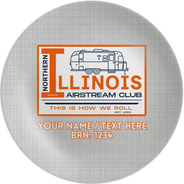 Custom Northern Illinois Airstream Club Logo Melamine Plate
