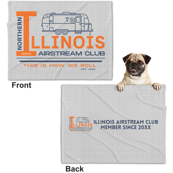 Northern Illinois Airstream Club Logo Microfleece Dog Blanket - Regular - Front & Back