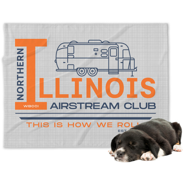 Custom Northern Illinois Airstream Club Logo Dog Blanket