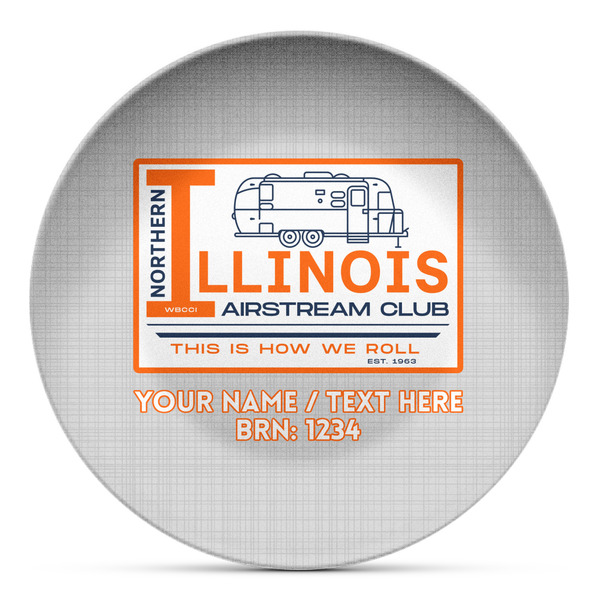 Custom Northern Illinois Airstream Club Logo Microwave Safe Plastic Plate - Composite Polymer