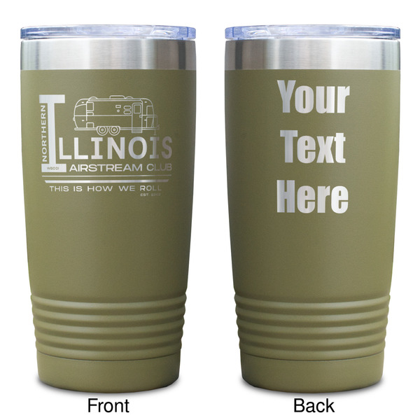 Northern Illinois Airstream Club Logo Olive Polar Camel Tumbler - 20oz - Double Sided - Approval