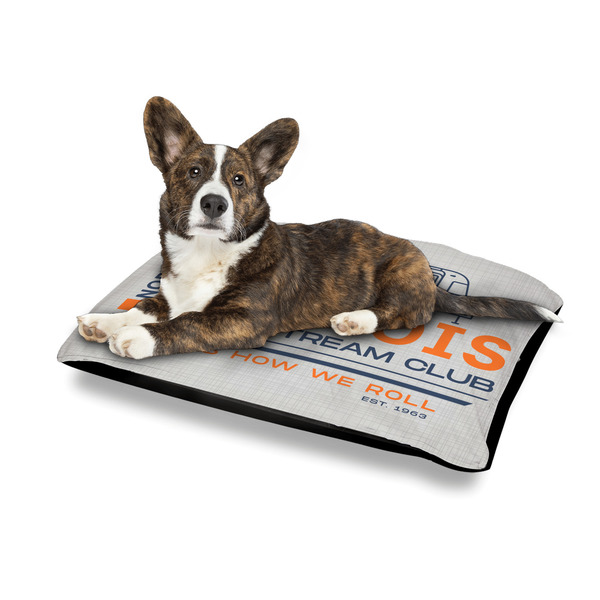 Northern Illinois Airstream Club Logo Outdoor Dog Beds - Medium - IN CONTEXT
