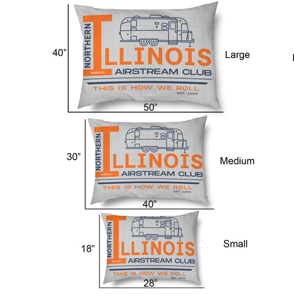 Northern Illinois Airstream Club Logo Outdoor Dog Beds - SIZE CHART