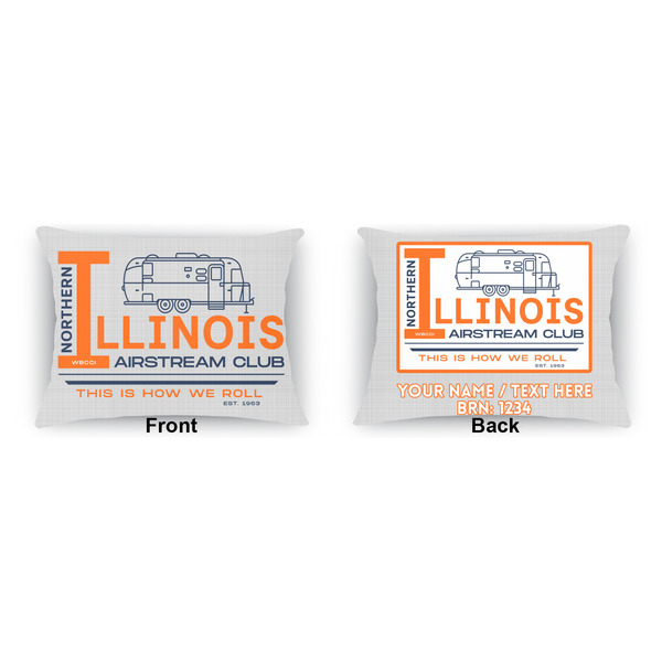 Northern Illinois Airstream Club Logo Outdoor Rectangular Throw Pillow (Front and Back)