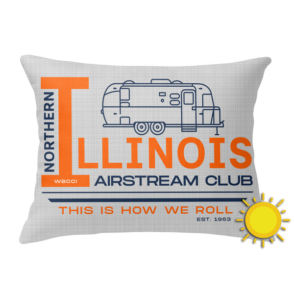 Custom Northern Illinois Airstream Club Logo Outdoor Throw Pillow - Rectangular