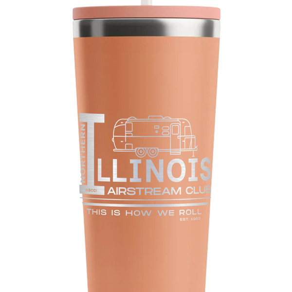 Northern Illinois Airstream Club Logo Peach RTIC Everyday Tumbler - 28 oz. - Close Up