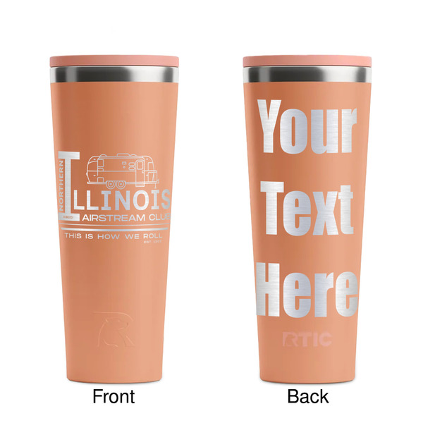 Northern Illinois Airstream Club Logo Peach RTIC Everyday Tumbler - 28 oz. - Front and Back