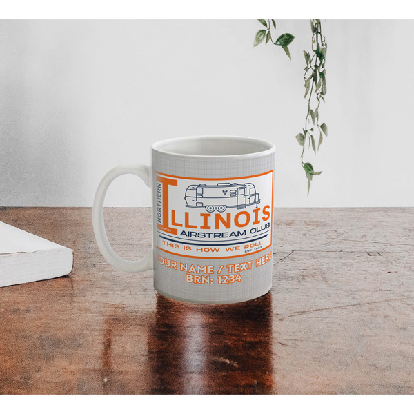 Northern Illinois Airstream Club Logo Personalized Coffee Mug - Lifestyle