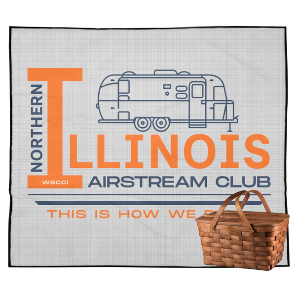 Custom Northern Illinois Airstream Club Logo Outdoor Picnic Blanket