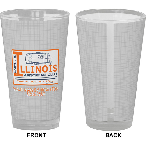 Northern Illinois Airstream Club Logo Pint Glass - Full Color - Front & Back Views